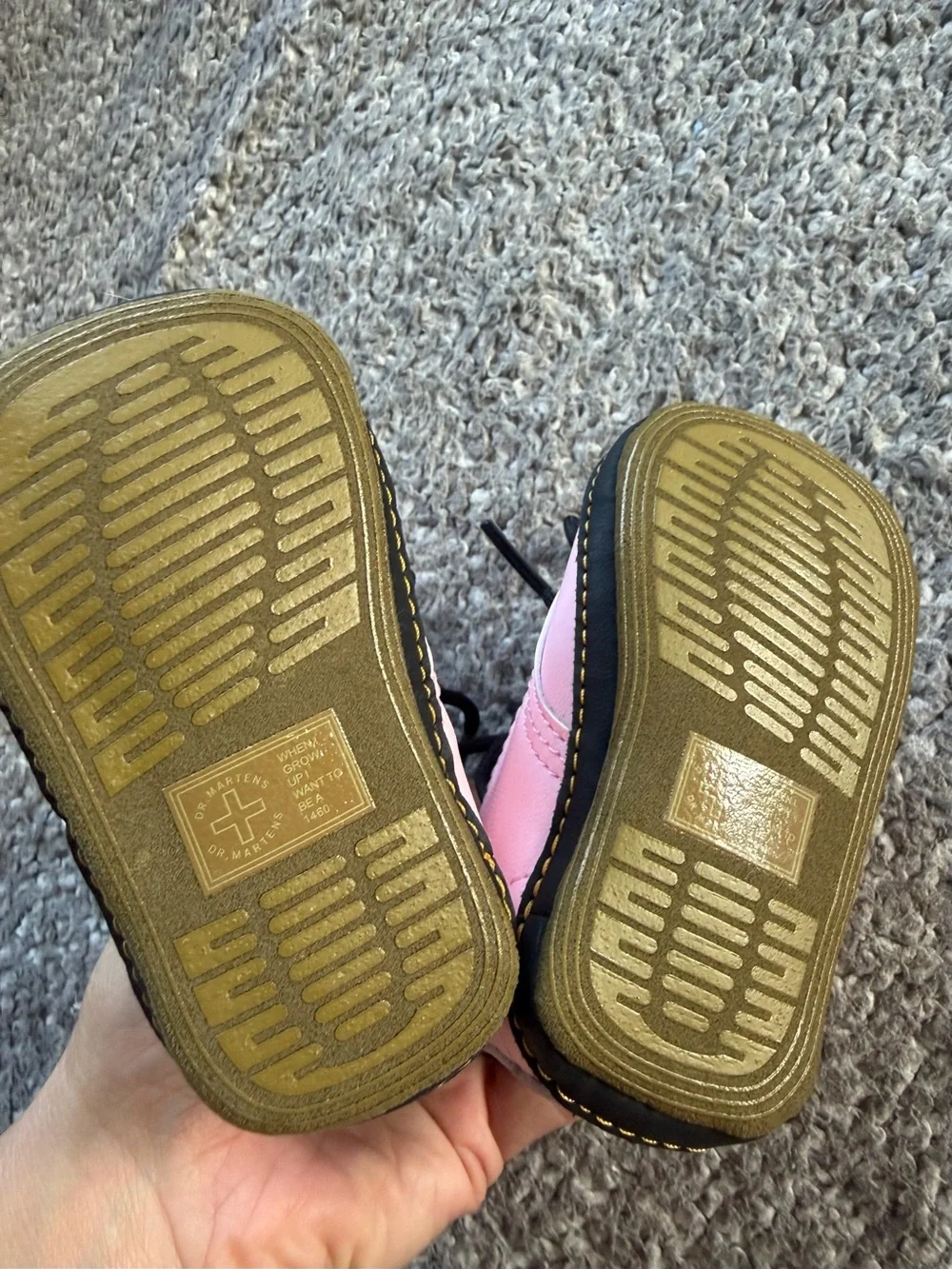 Dr. Martens 1460 Crib Booties Pale Pink Leather Baby Shoes NWOT